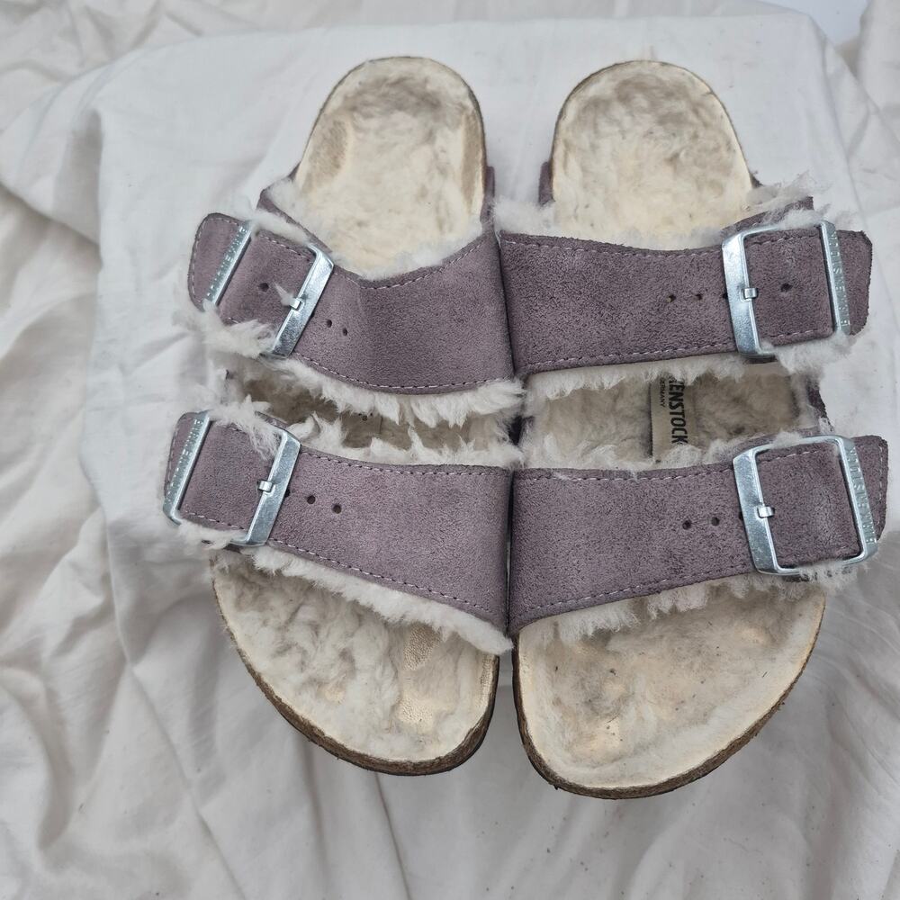 BIRKENSTOCK Arizona suede Shearling Faded Purple SZ 38 US 7-7.5